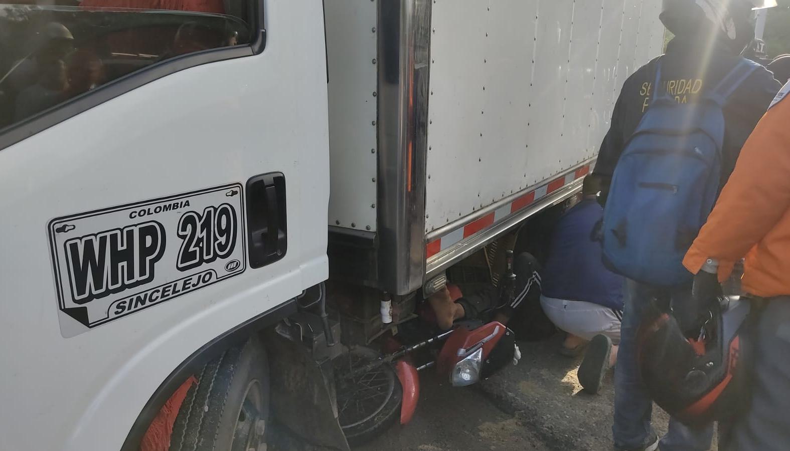 Accidente en la entrada de Pital de Megua, corregimiento de Baranoa.