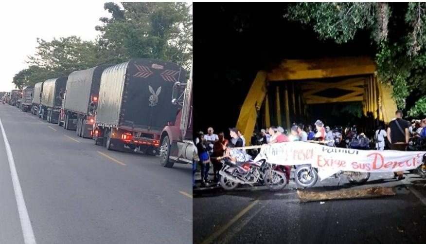 Trancones en la vía Ciénaga - Fundación