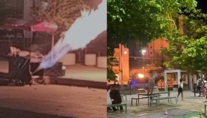 Momentos de la explosión.