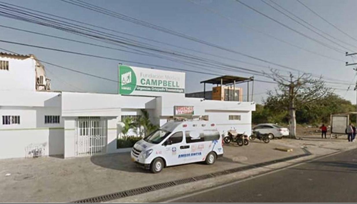 Clínica Campbell de Malambo, a donde fue llevado el herido. 