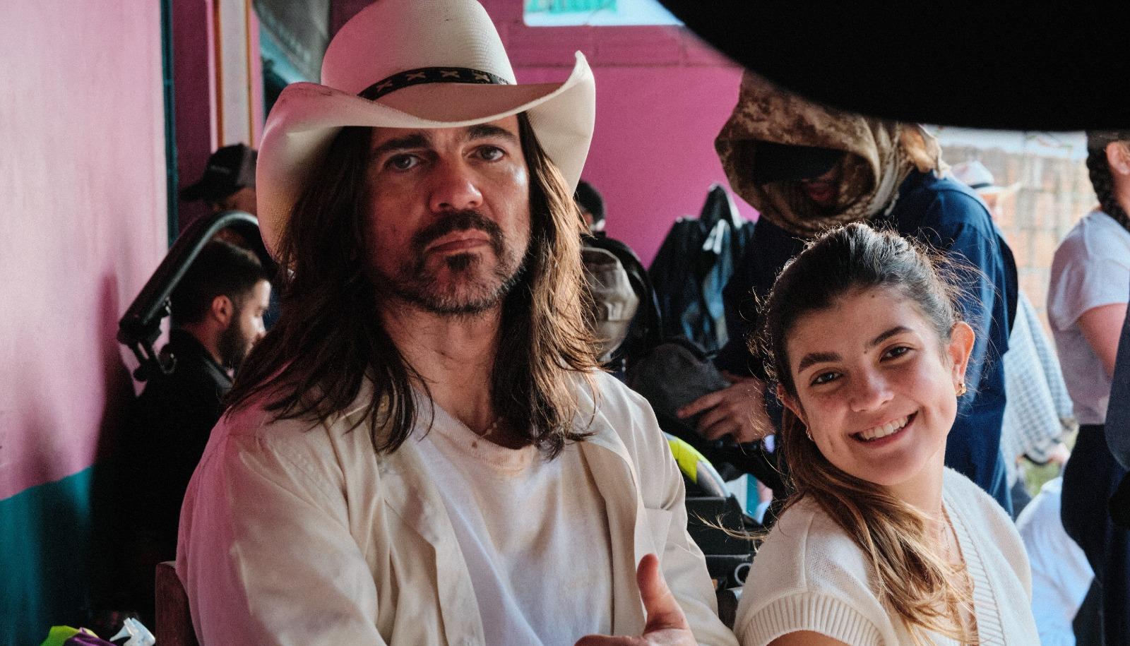 Juanes en el rodaje.