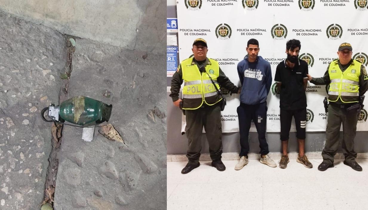 Los dos hombres capturados tenían esta granada. 