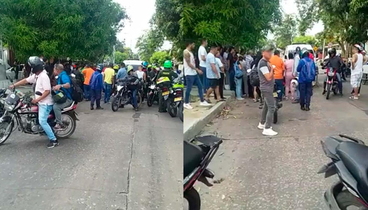Lugar donde quedó muerto el presunto delincuente. 