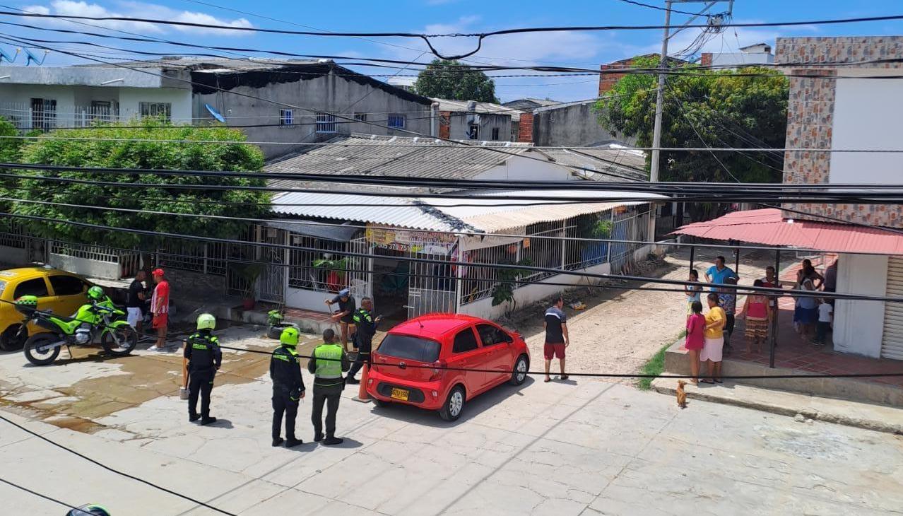 Lugar del atentado en el barrio Las Gaviotas
