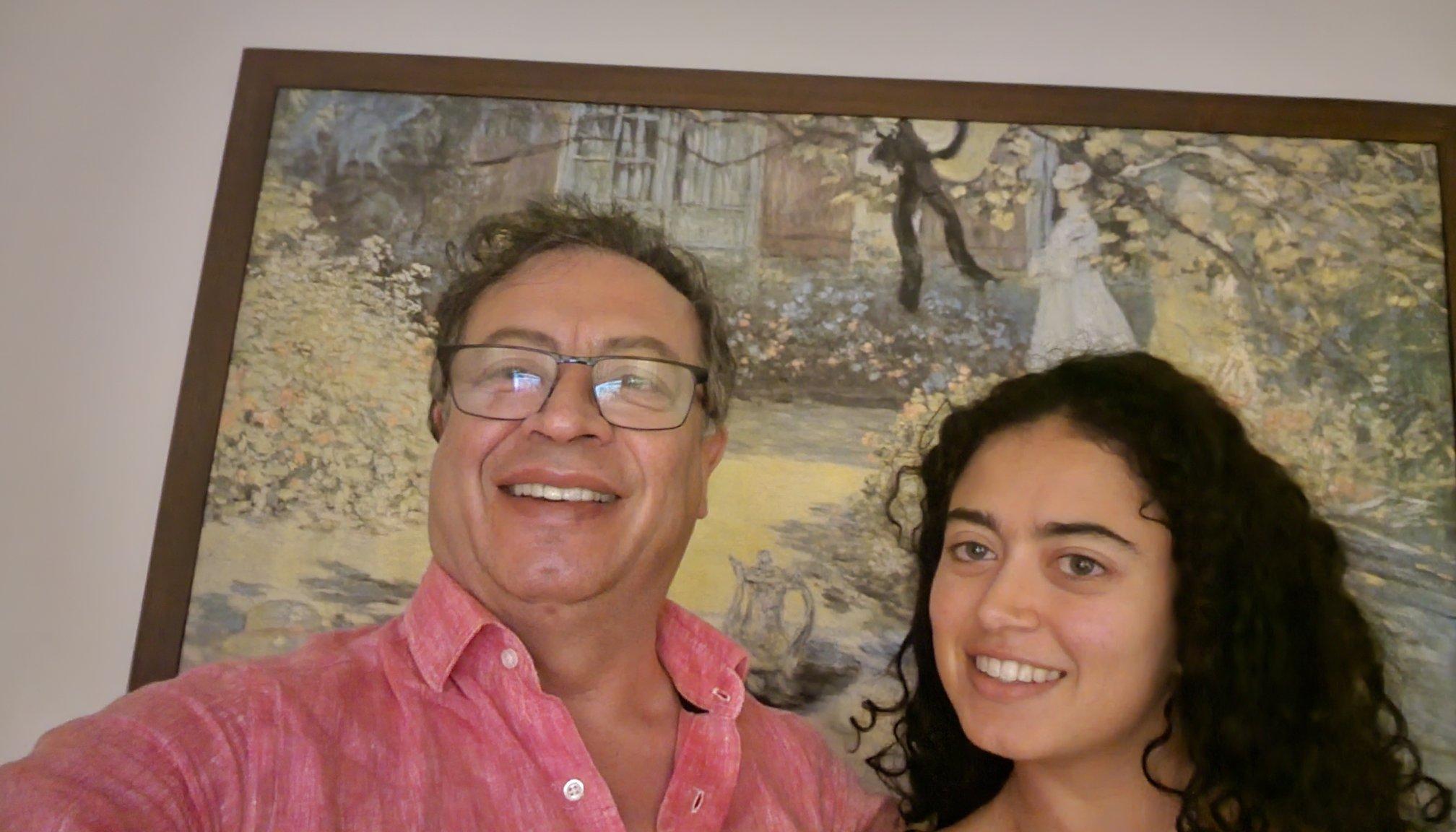 El Presidente Gustavo Petro y su hija Sofía Petro.