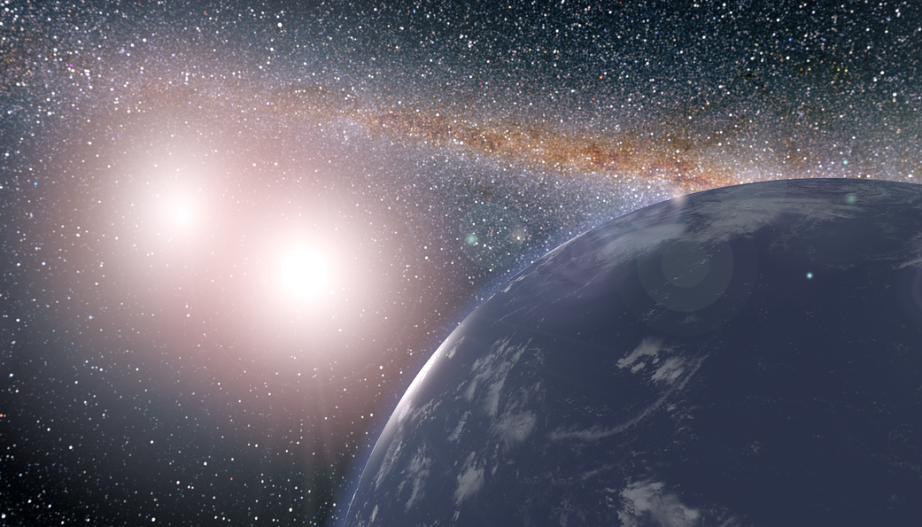El nuevo sistema formado por dos estrellas y dos planetas orbitan en torno a ambas.