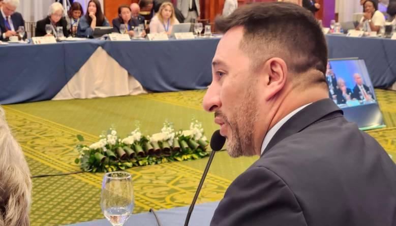 Arturo Bravo, Viceministro de Turismo, durante su intervención sexagésima octava Cumbre para las Américas de la OMT.
