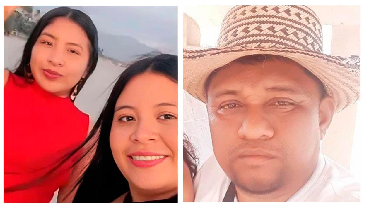 Las hermanas Arlenis Yaneth y Rosaura María Ramírez, fallecidas, y su padre Nelson Enrique Ramírez, herido.