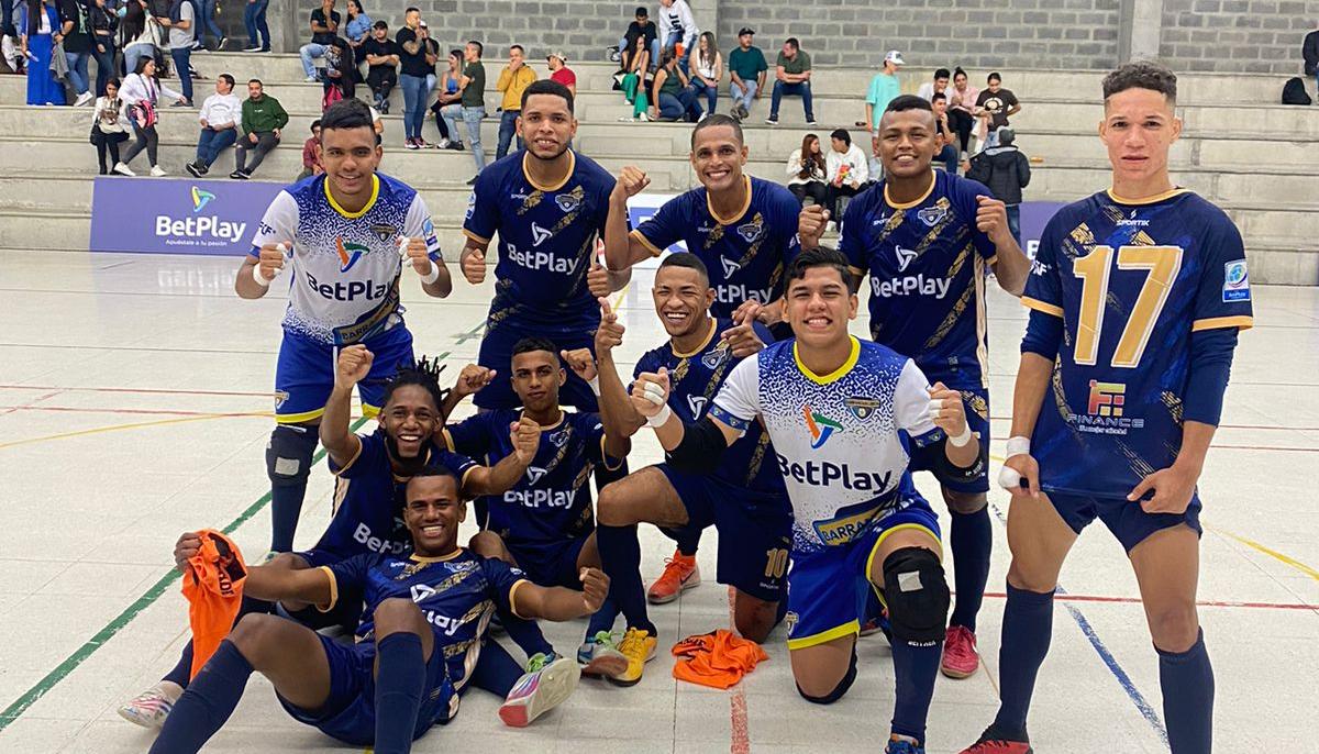 Celebración de Barranquilleros tras eliminar a Universidad de Manizales. 