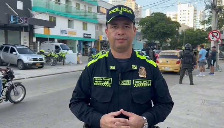 Coronel Henry Alexander Leal Velásquez, comandante Operativo de Seguridad Ciudadana de la Policía de Cartagena