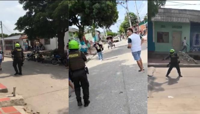 Momento en que ocurrió la agresión en el barrio Rebolo. 