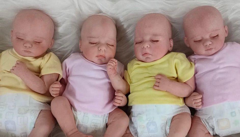 Cuatro muñecas inspiradas en bebés reales.