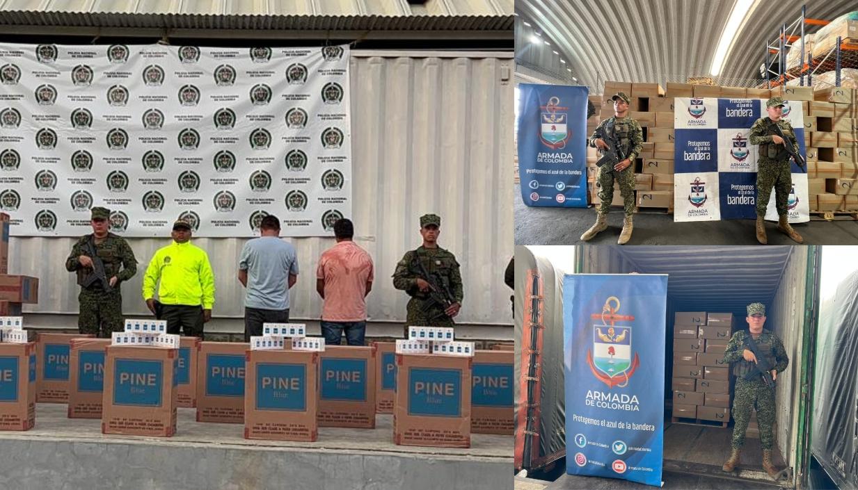 Mercancía de contrabando incautada. 