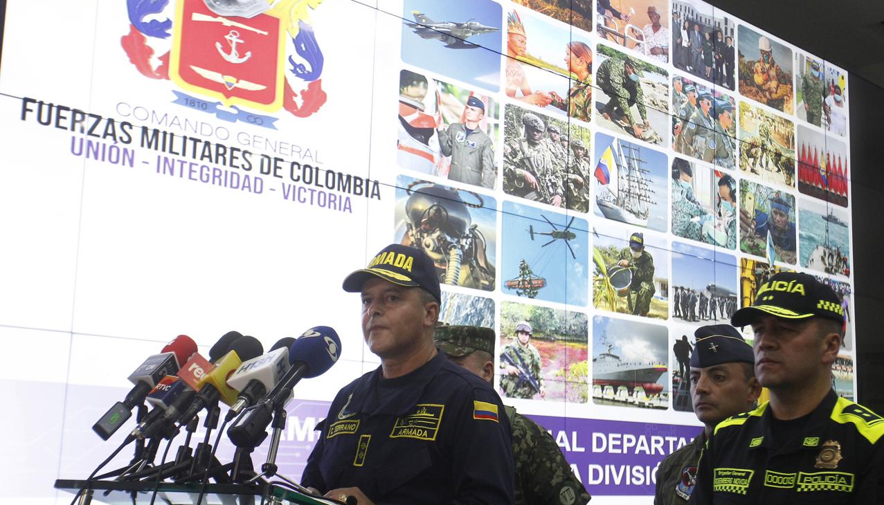 El comandante de la Fuerza Naval del Pacífico, contralmirante Carlos Alberto Serrano Guzmán.