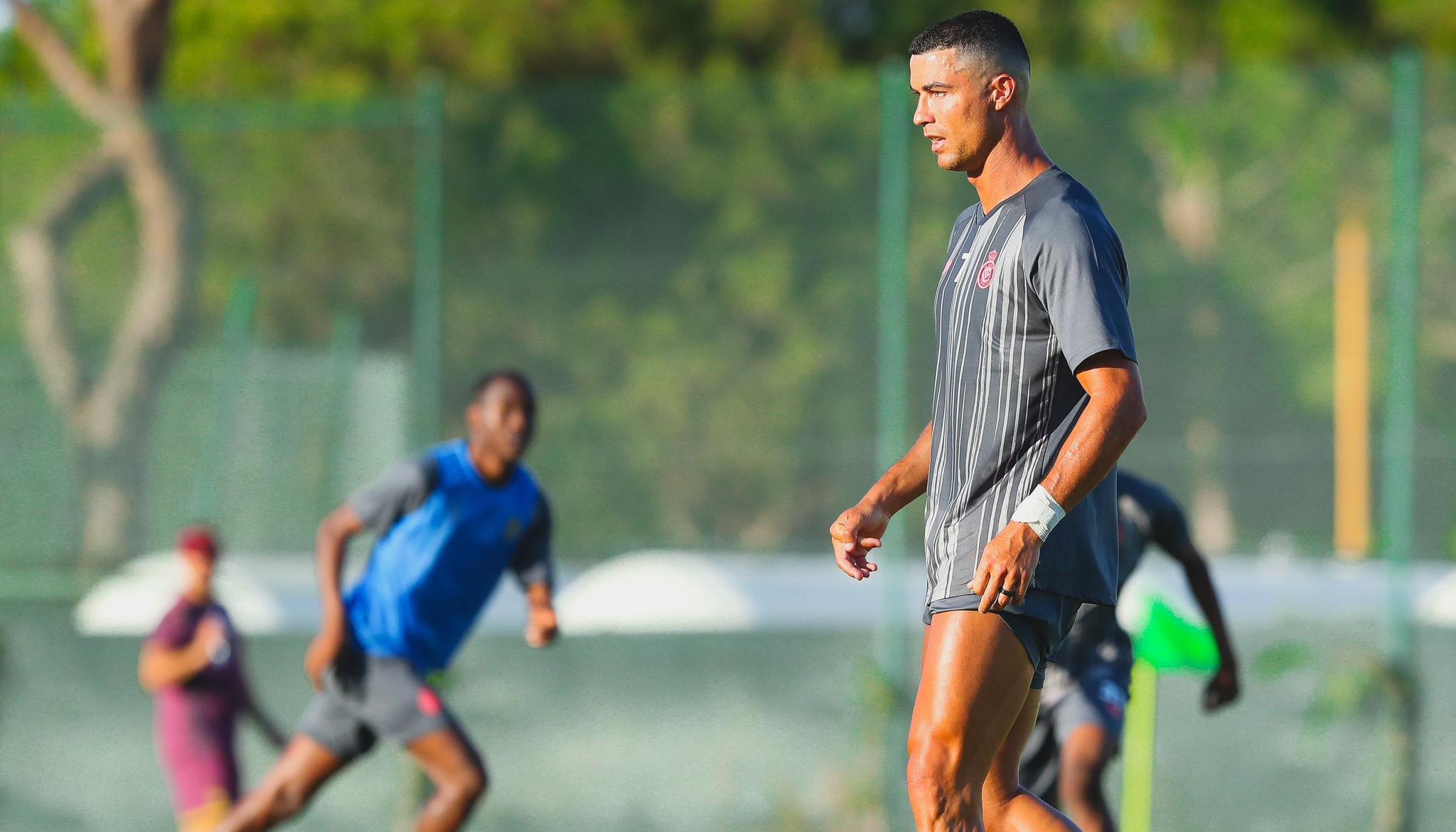 Cristiano Ronaldo durante el último entrenamiento.