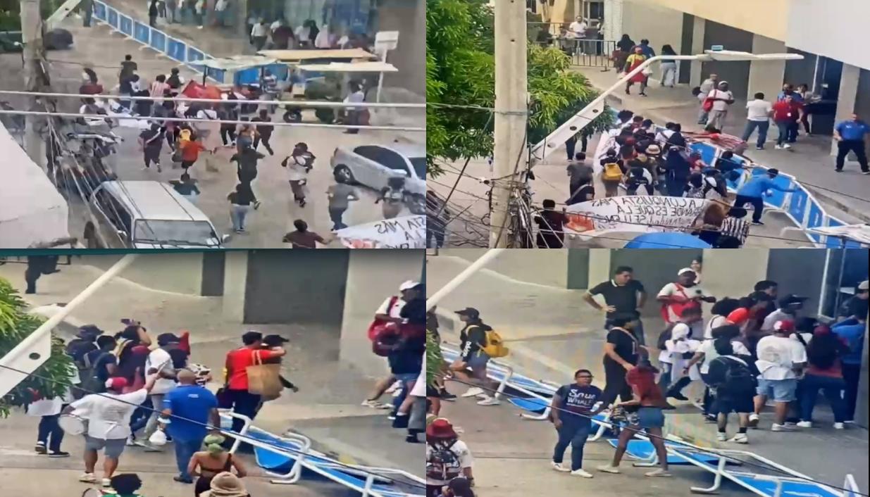 Imágenes de la protesta en la entrada de la Gobernación.