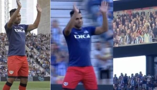 Radamel Falcao García durante el homenaje.