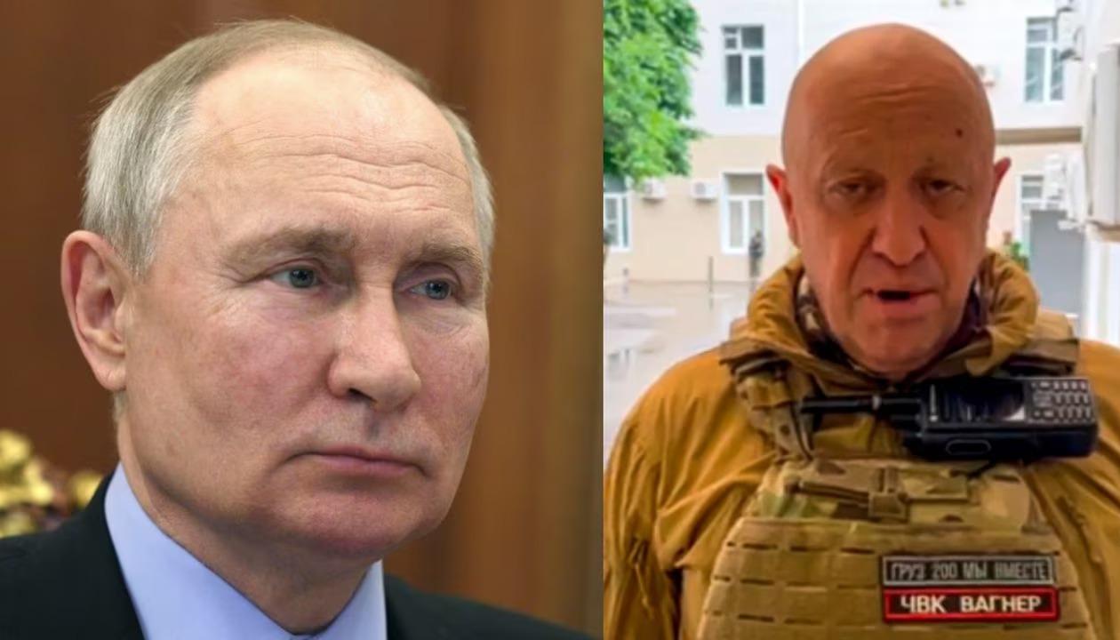 Vladímir Putin y el líder del grupo de mercenarios Wagner, Yevgueni Prigozhin.
