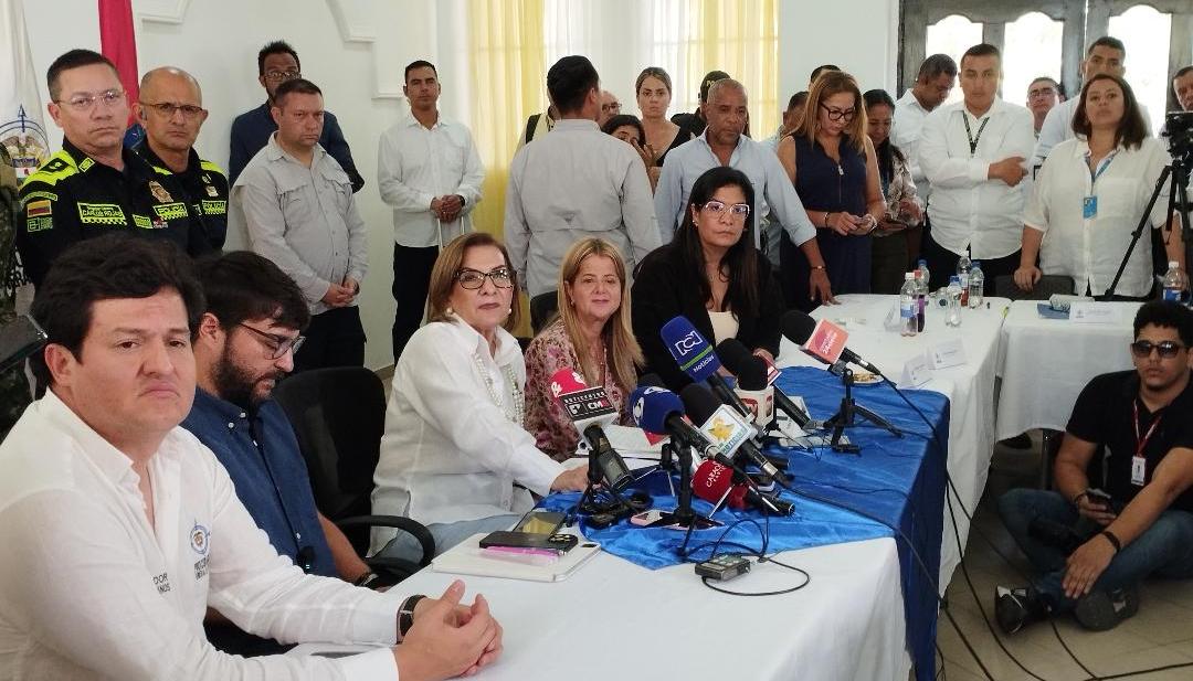 Margarita Cabello Blanco en rueda de prensa