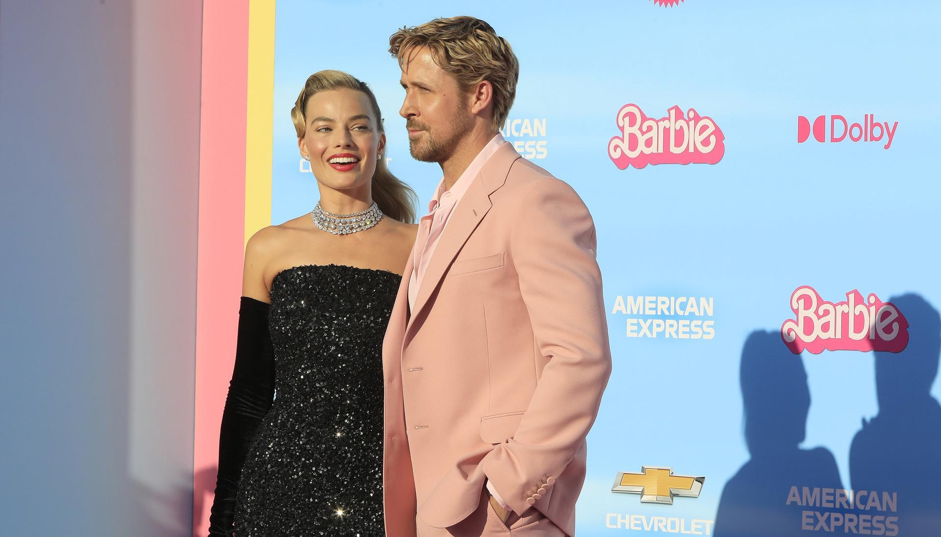 Margot Robbie y Ryan Gosling, en la premier en Los Ángeles.