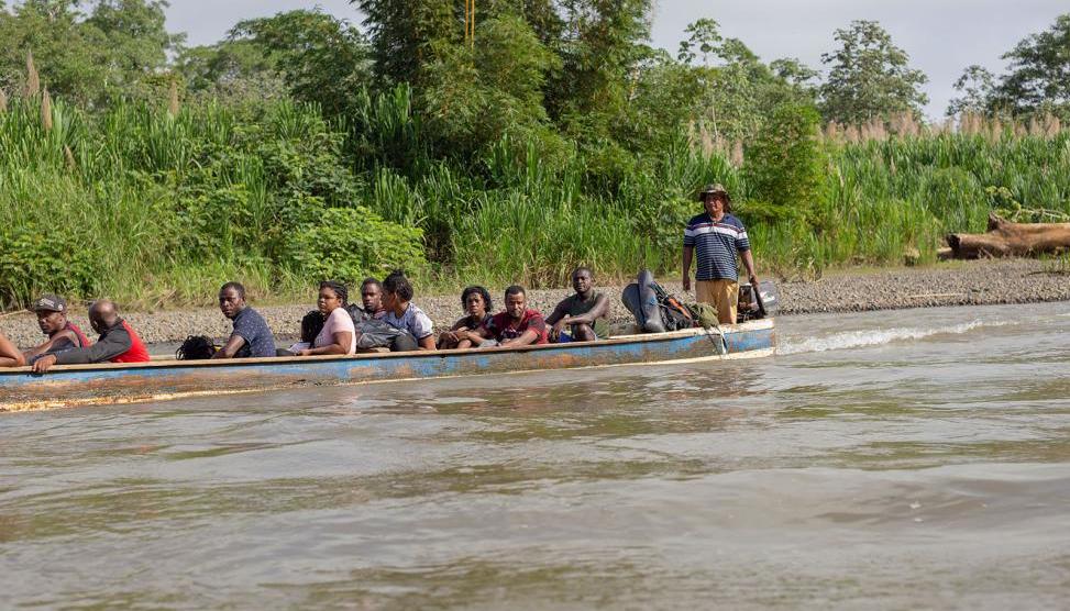 Migrantes en la selva del Darién. 