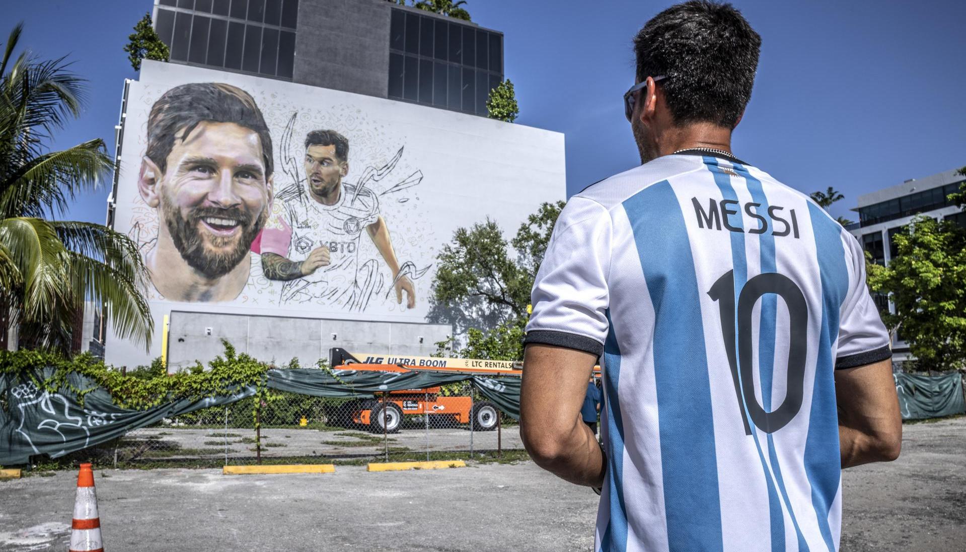 Mural de Messi en la ciudad de Miami. 