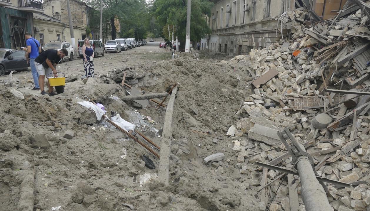 Imagen del último ataque ruso contra Odesa.
