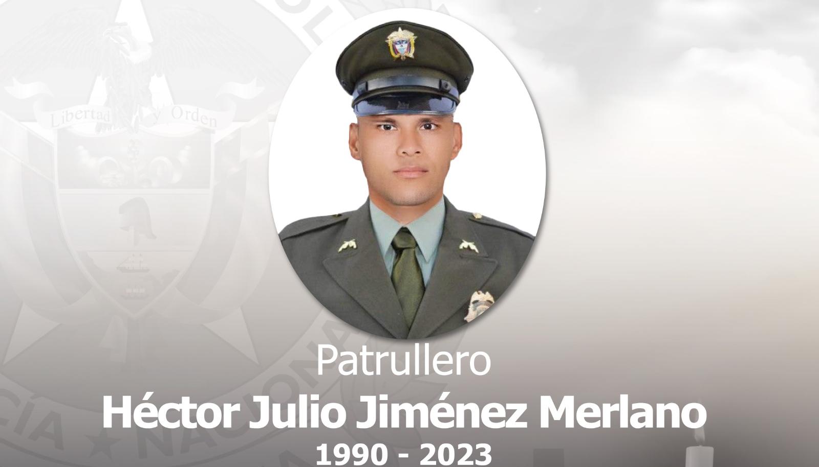 Patrullero Héctor Julio Jiménez Merlano, asesinado en el sur de Barranquilla.