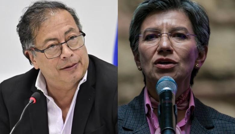 Presidente Gustavo Petro y la alcaldesa de Bogotá, Claudia López.