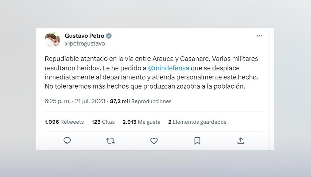 Twitter del presidente Gustavo Petro