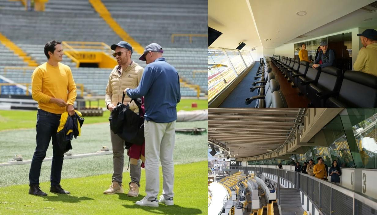 Delegación de la FIFA en su visita al estadio El Campín de Bogotá. 