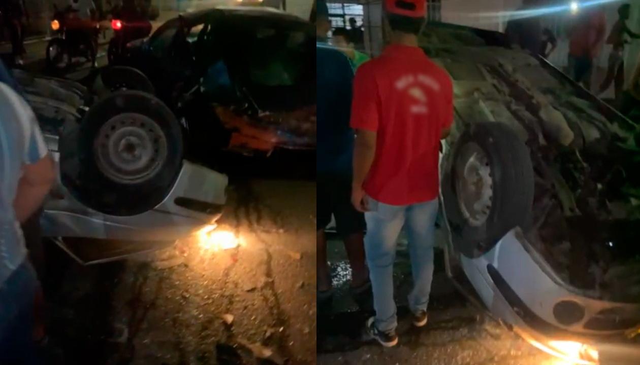 Estado en que quedaron los dos vehículos accidentados