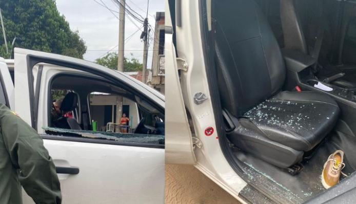 La camioneta asignada al Cabildo Gobernador indígena Adolfo Garcearan recibió seis disparos