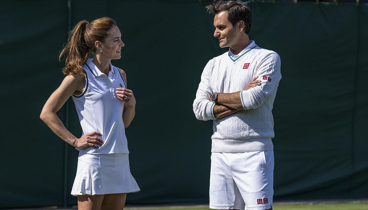 Roger Federer compartió en el All England Club con la princesa de Gales, Kate Middleton.  