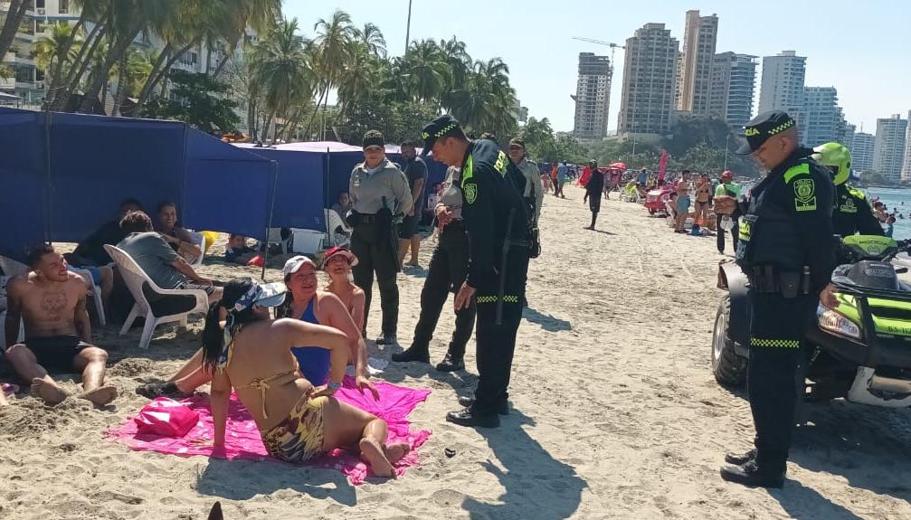 Imagen de archivo de la Policía de Santa Marta en las playas del Rodadero