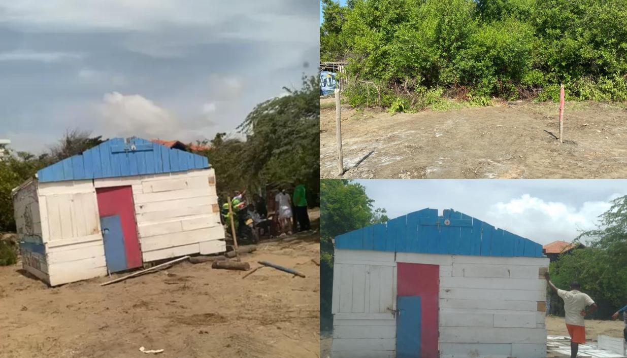 Imágenes de las casetas y los cerramientos en espacio público y zona de playas.