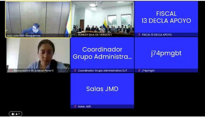 Nicolás Petro y Daysuris Vásquez en audiencia.
