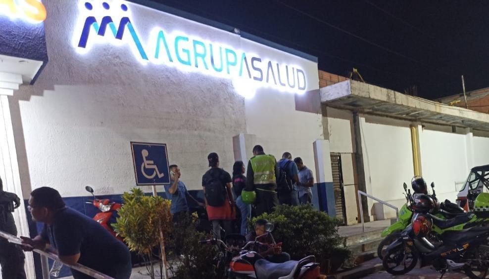 Puesto Agrupasalud, a donde fue llevada la mujer baleada. 
