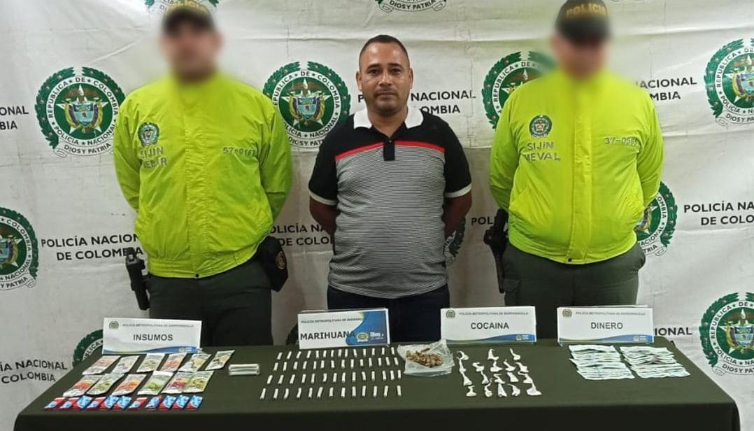 Capturado con droga. 