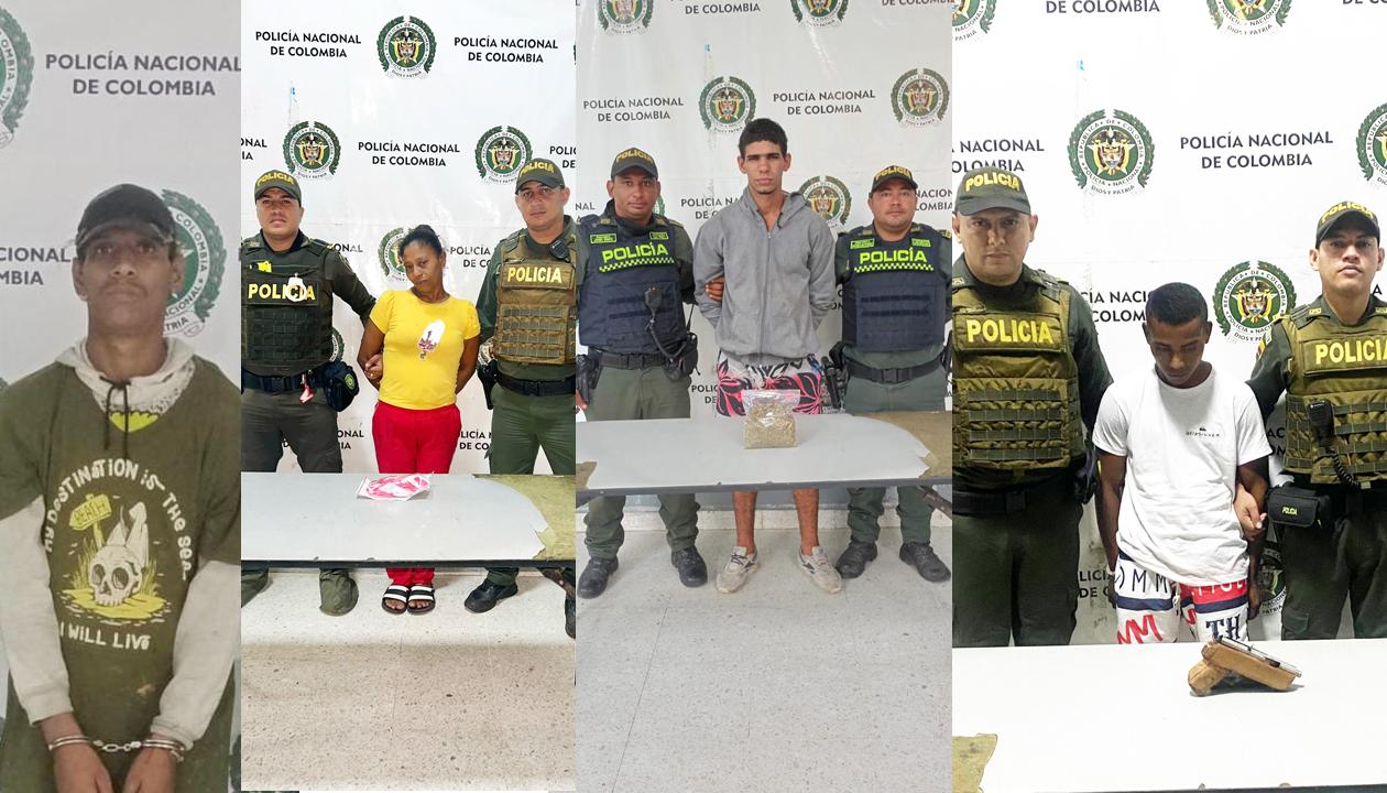 Foto oficial de los cuatro capturados por la policía.