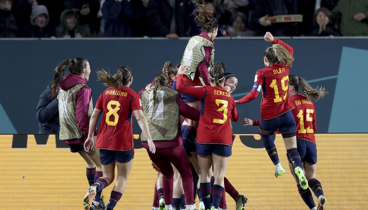 La celebración de las jugadoras españolas.