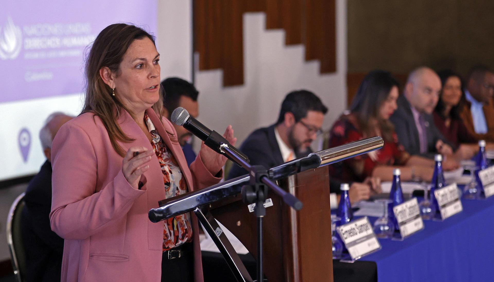 La representante en Colombia de la Oficina de la ONU para los Derechos Humanos, Juliette de Rivero.