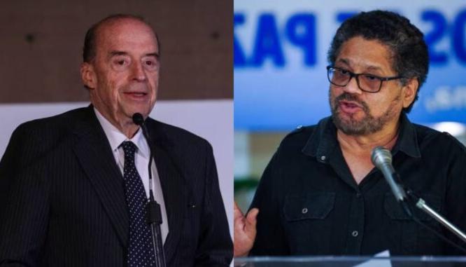 Canciller Álvaro Leyva e 'Iván Márquez', jefe guerrillero.