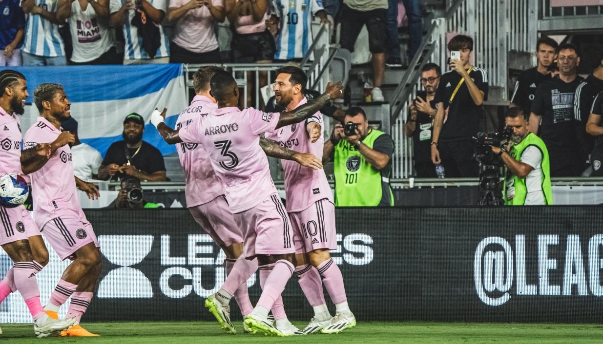 La celebración de uno de los goles.