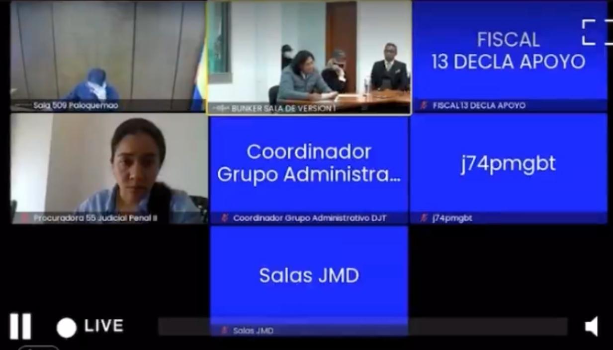 Nicolás Petro durante su intervención en la audiencia. 