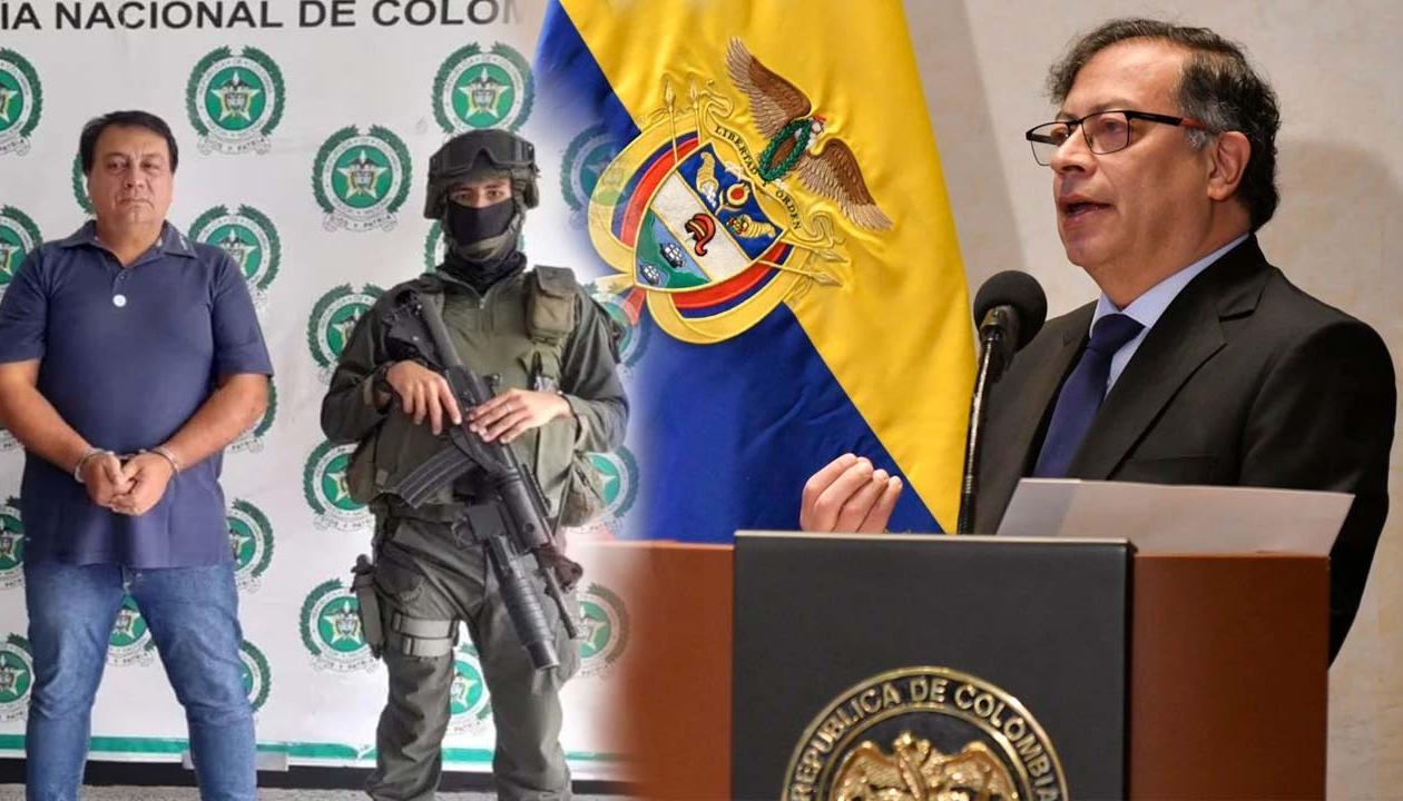 Juan Carlos López, alias 'Sobrino' o 'El Grande', y el Presidente Gustavo Petro.