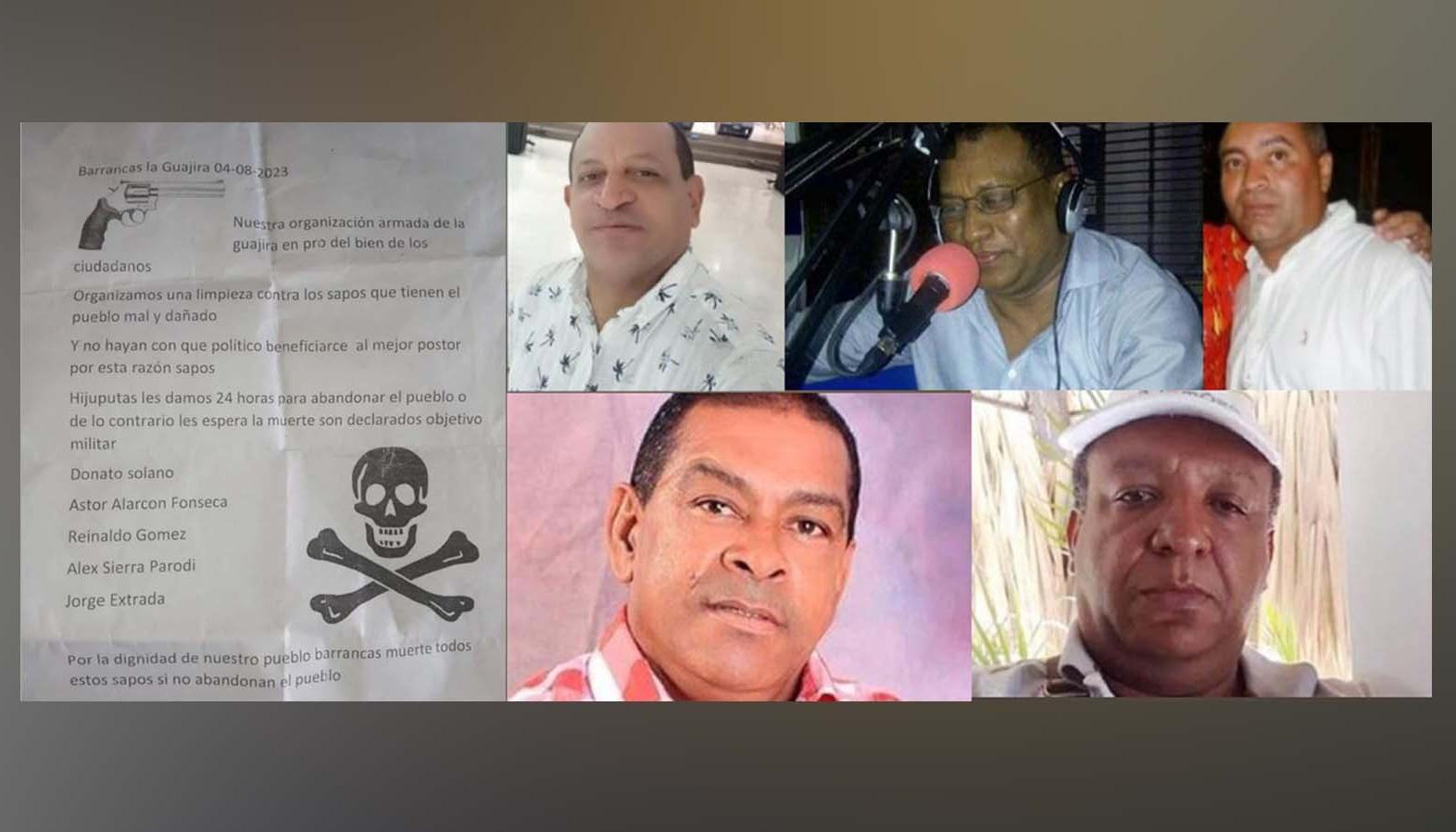 A través de un panfleto amenazan a cinco periodistas de La Guajira 