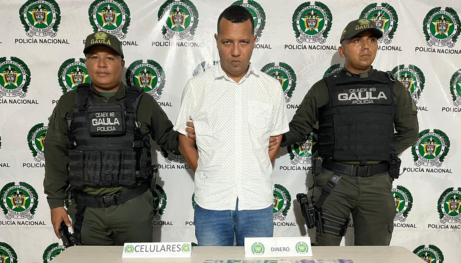  Kevin José Castañuelas, capturado por la Policía Metropolitana de Barranquilla.