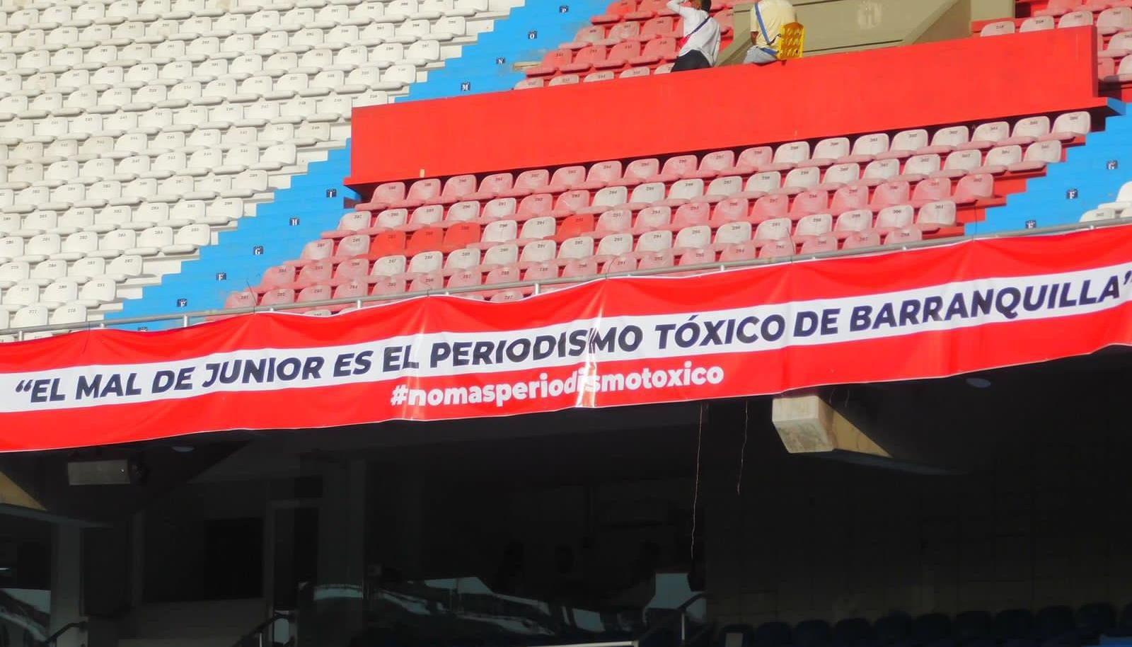 Esta fue la pancarta que posó previo al juego contra Pasto.