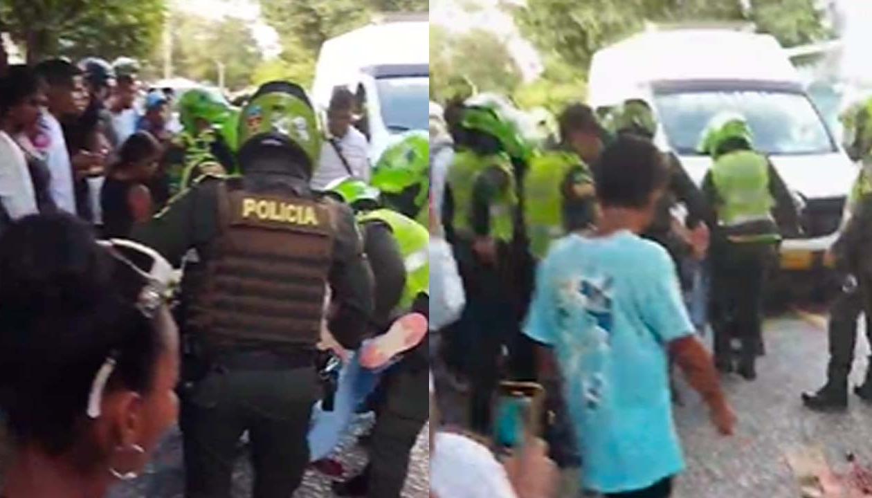 Asistencia policial de una de las víctimas.